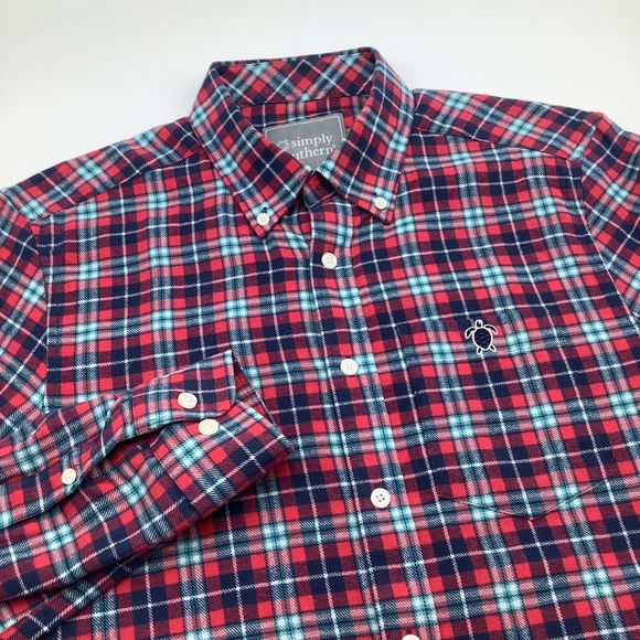 Simply Southern Mens Long Sleeve Button Up Flannel Shirt‎ Size Small - Picture 1 of 7